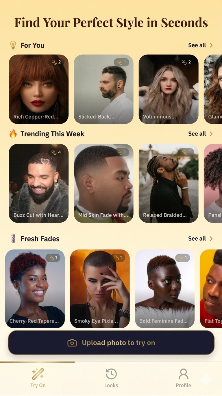 Hair Studio style categories - Bob, Pixie, Long Waves, Braids